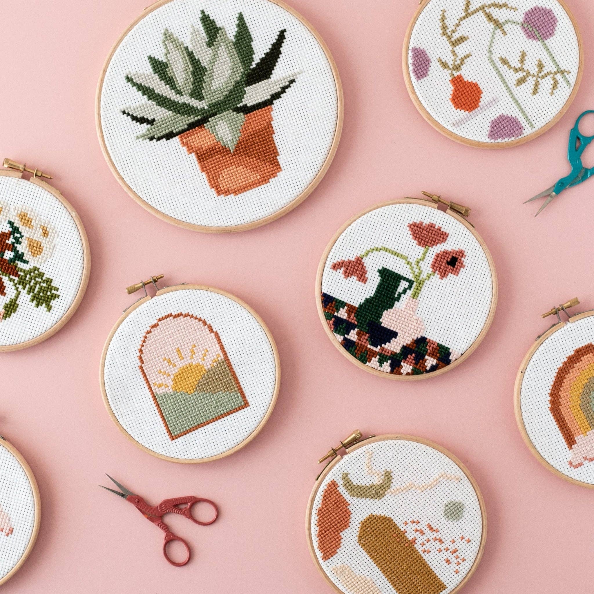 Cross Stitch Kit - Terracotta Succulent Pot