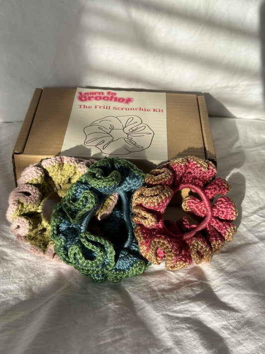Learn to Crochet: Frill Scrunchie Kit