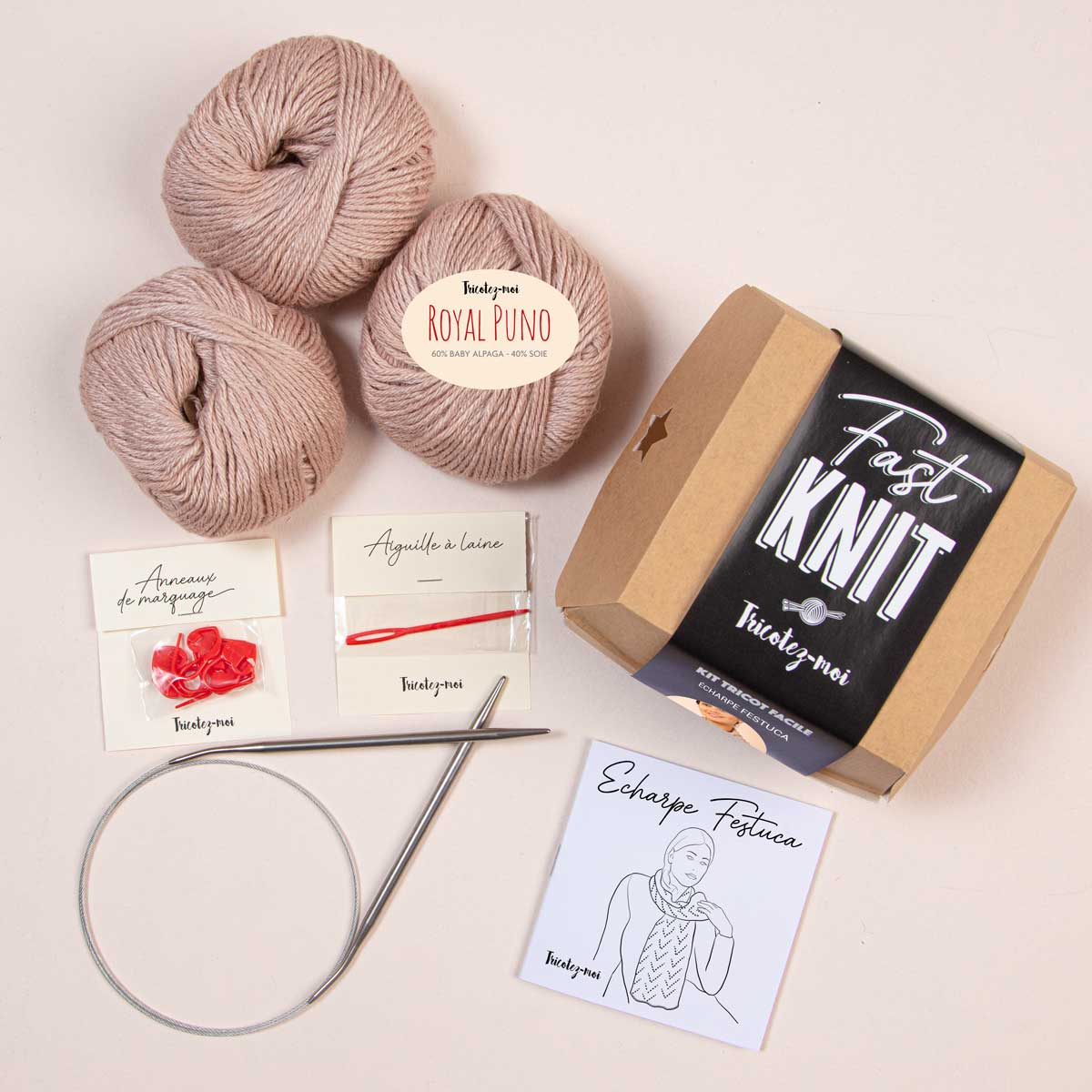 Fast Knit Festuca Powder Scarf