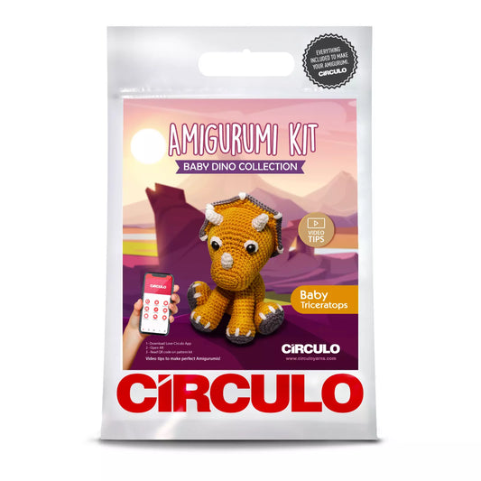 Crochet Amigurumi Character Kit: Baby Triceratops